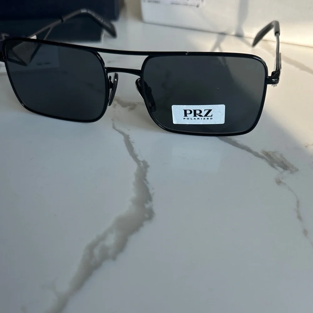 Prada Black Rectangular Sunglasses - Picture 8 of 12
